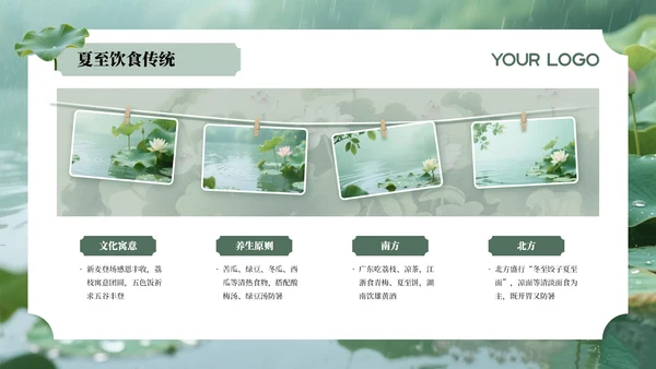 绿色夏至节气介绍通用PPT模板