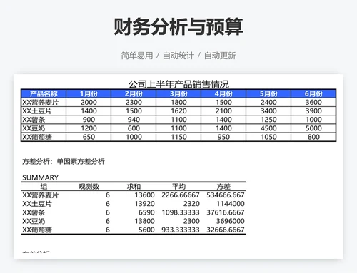 财务分析与预算
