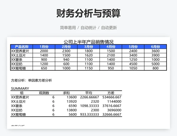 财务分析与预算