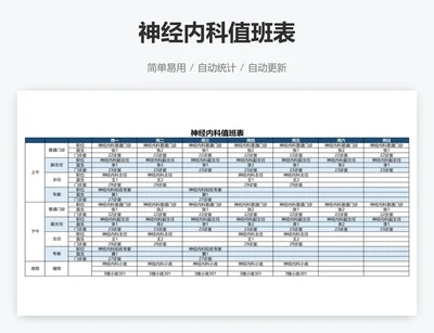 神经内科值班表