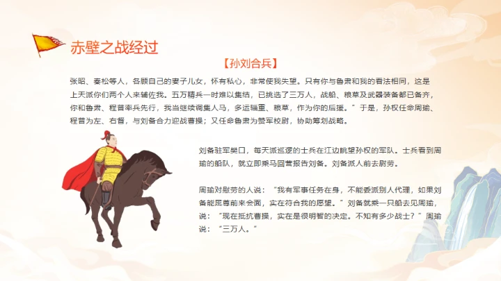 《三国演义》赤壁之战的故事通用PPT模板