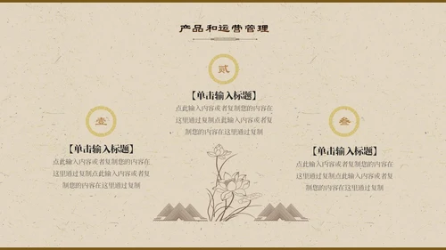 暖黄色中国风古风纹理商业计划书PPT模板