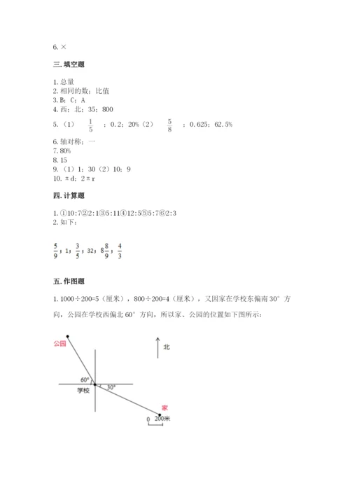 2022人教版六年级上册数学期末测试卷有答案解析.docx