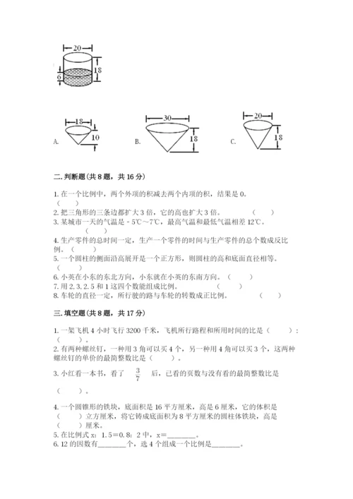 六年级下册数学期末测试卷（考点精练）.docx