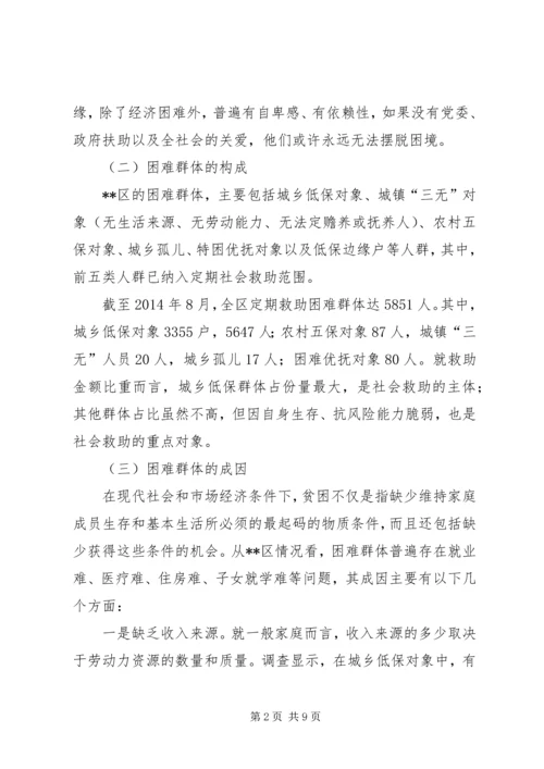 困难群体救助工作调研.docx