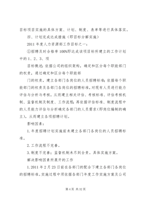 人力资源部年度工作计划及实施方案.docx