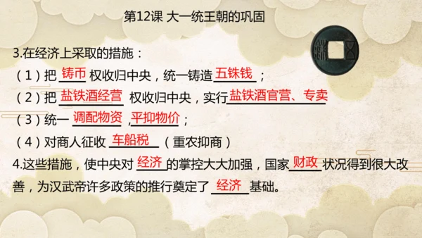 第三单元 秦汉时期：统一多民族封建国家的建立和巩固  单元复习课件（27张PPT）