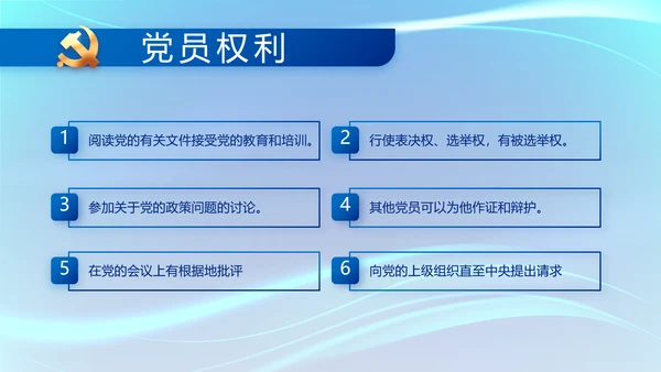 蓝色大气党建党支部工作专题PPT党课