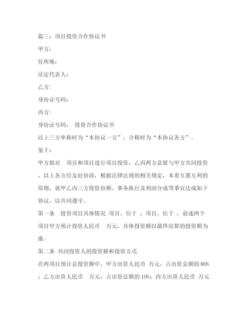 精编之项目投资协议书.docx