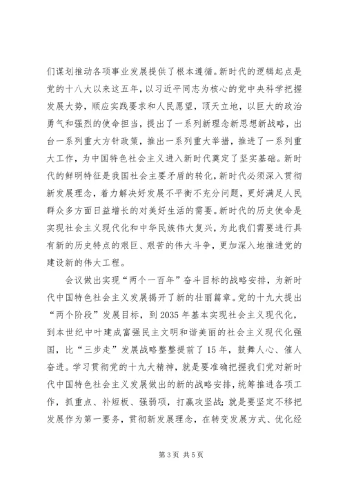 提高站位学深悟透忠诚履职贯彻落实好党的十九大精神 (2).docx