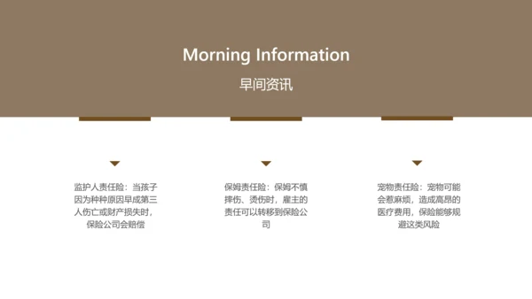棕色简约风保险销售早会培训