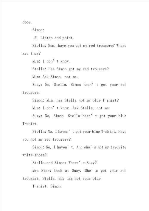 剑桥国际少儿英语712单元录音稿book,1