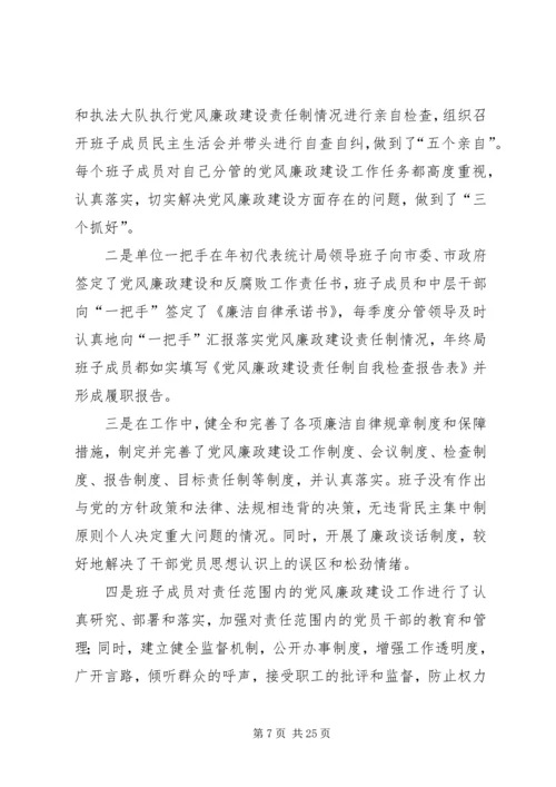 第一篇：关于XX年度党政领导班子执行党风廉政建设责任制情况的自我检查报告.docx