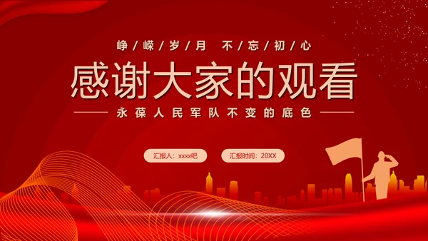 铁血军魂扬我国威建军节宣传PPT模板