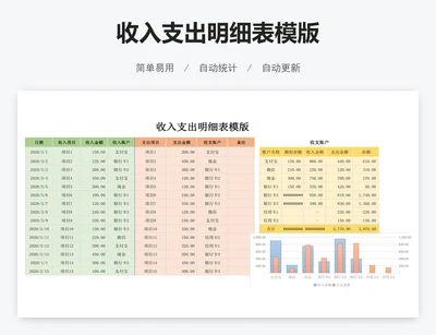 收入支出明细表模版