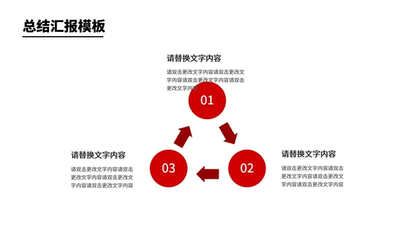 红色商务风节日职场年度总结汇报PPT模板