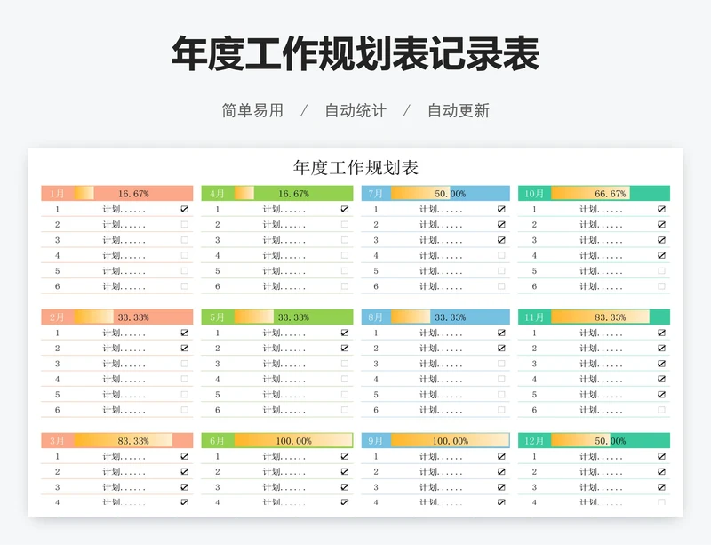 年度工作规划表记录表