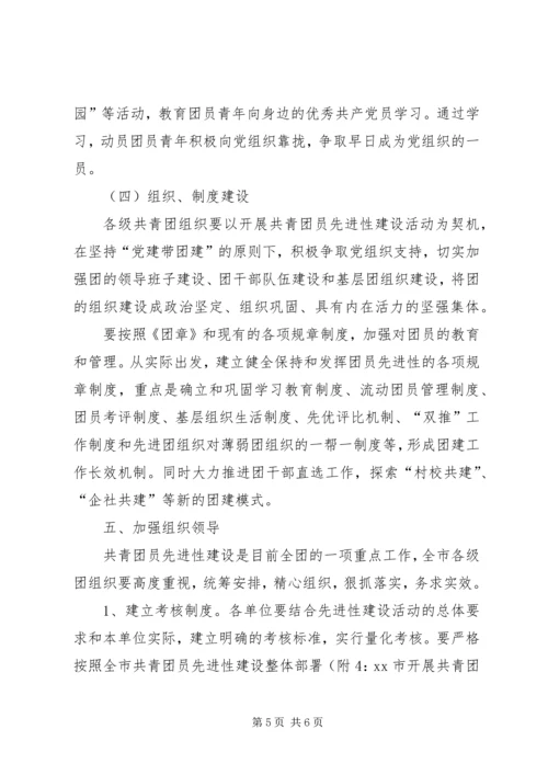 共青团员先进性建设活动工作意见.docx