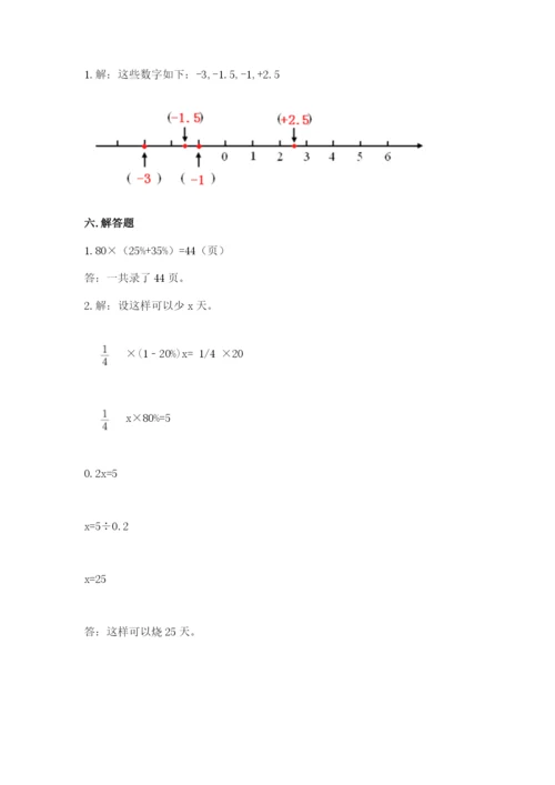荔波县六年级下册数学期末测试卷（名校卷）.docx