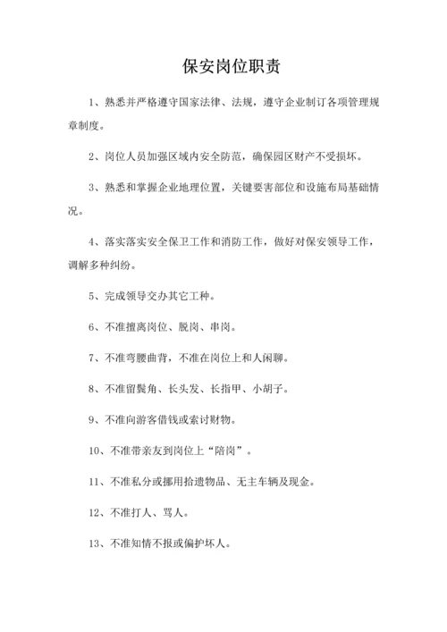 保安管理标准规章核心制度.docx