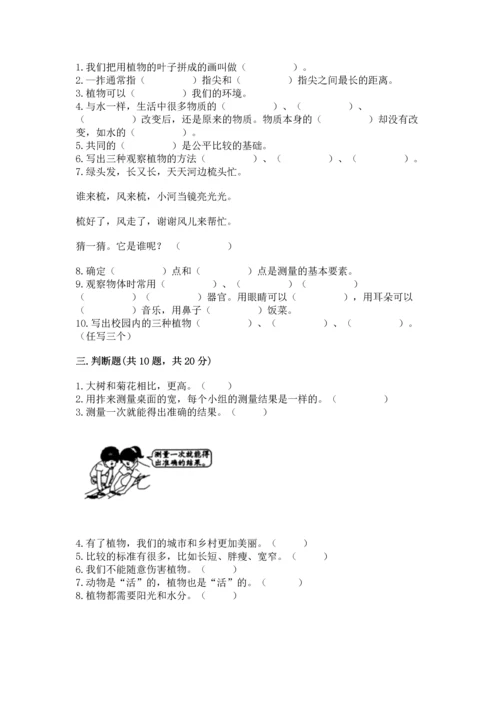 教科版一年级上册科学期末测试卷附答案（培优b卷）.docx
