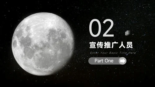 黑白月球主题品牌营销策划PPT模板