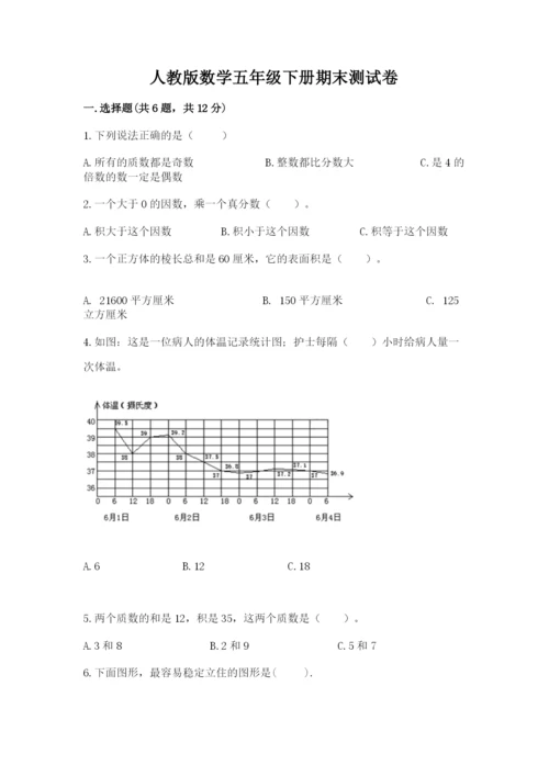 人教版数学五年级下册期末测试卷及答案（基础+提升）.docx