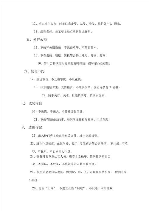 学生校园文明行为规范及处理办法