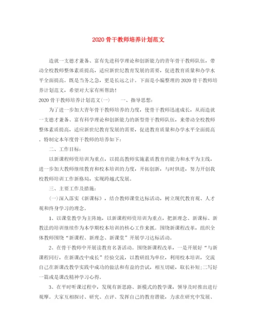 精编之骨干教师培养计划范文.docx