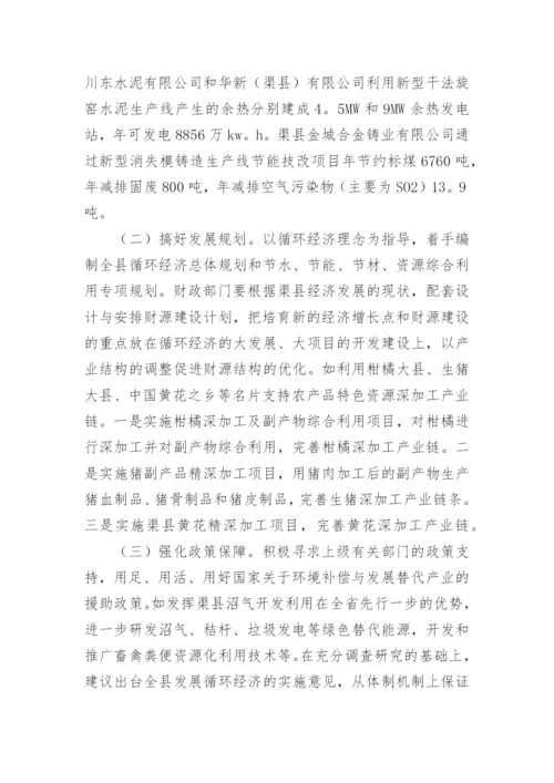 发展循环经济的财政思考和实践探索论文.docx