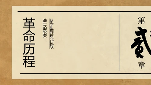 棕色中式复古做旧风格人物介绍赵一曼