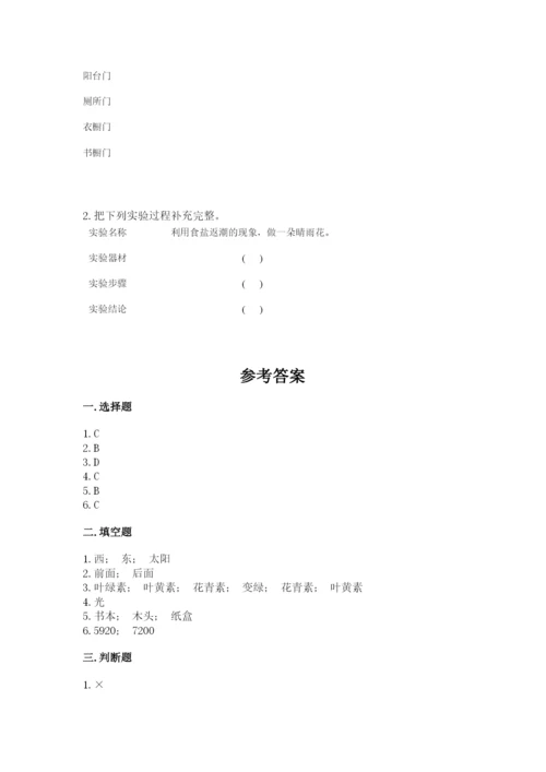 苏教版二年级上册科学期末测试卷附答案（能力提升）.docx