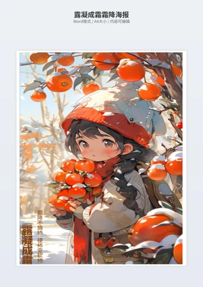 露凝成霜霜降海报