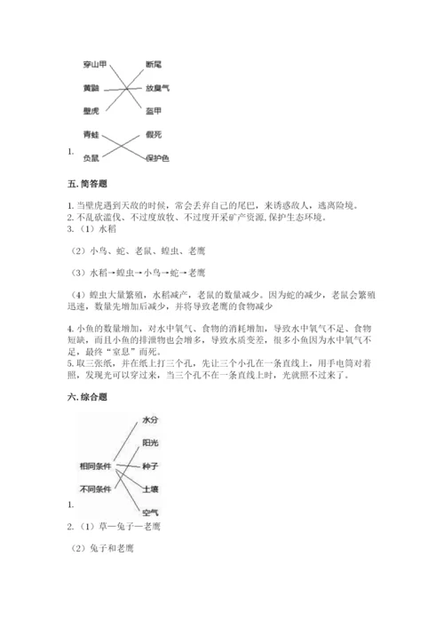 教科版五年级下册科学第一单元《生物与环境》测试卷含完整答案（精品）.docx