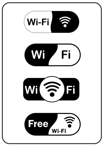黑色wifi标识牌(A4打印)