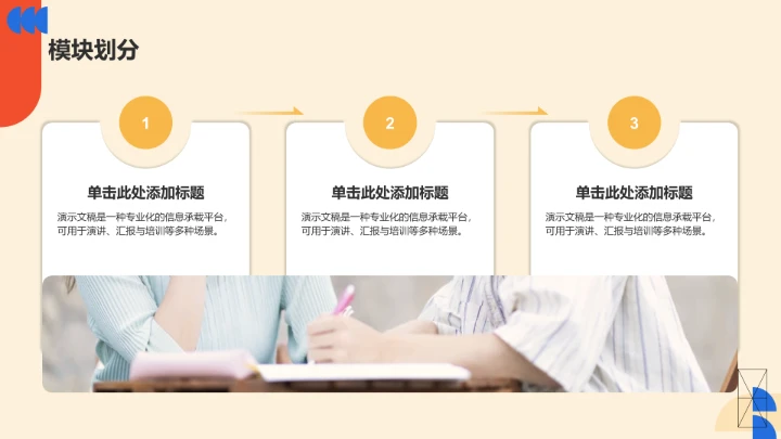 橙色扁平风通用行业PPT模板