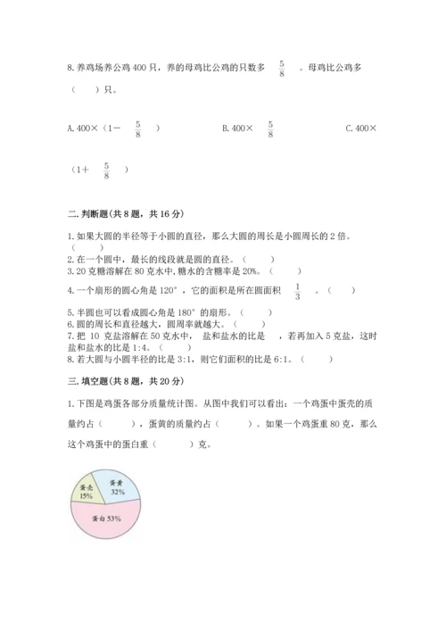 人教版小学六年级上册数学期末测试卷（中心小学）.docx