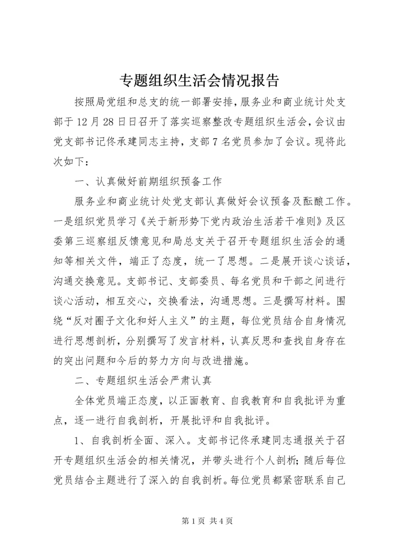 专题组织生活会情况报告.docx