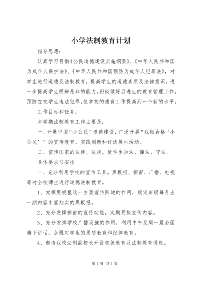 小学法制教育计划.docx