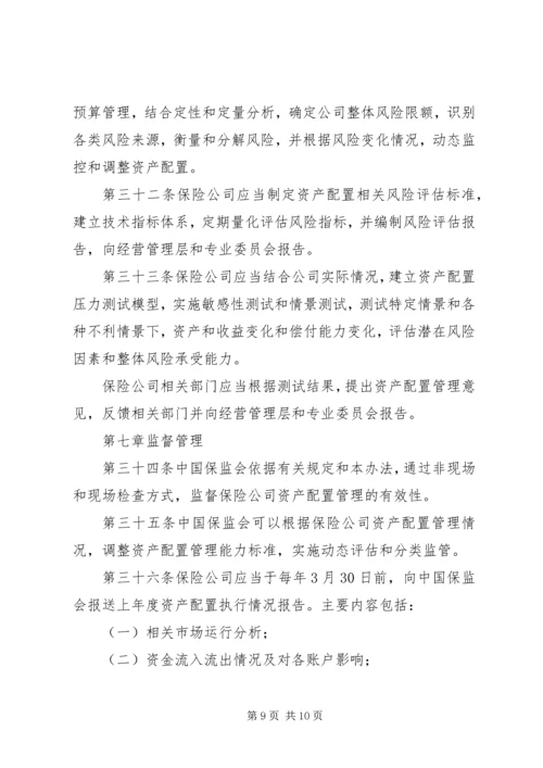 保险资产配置管理暂行办法.docx