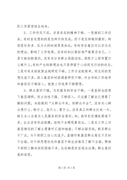 [对理论学习的还不够深入、不够透彻;理论联系实际的能力还不够].docx