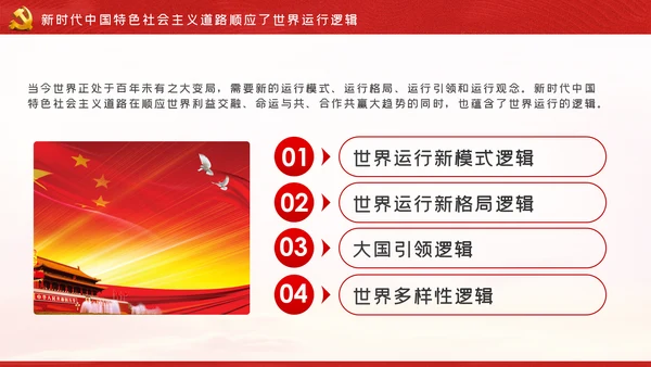 新时代中国特色社会主义道路蕴含的逻辑PPT模板