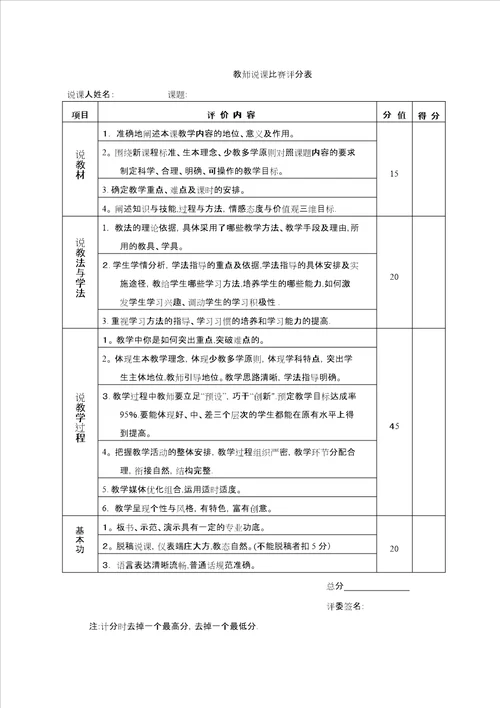 度第一学期备课说课比赛方案
