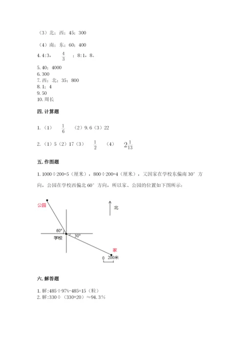 2022人教版六年级上册数学期末测试卷带答案（研优卷）.docx