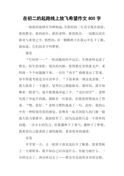 在初二的起跑线上放飞希望作文800字.docx