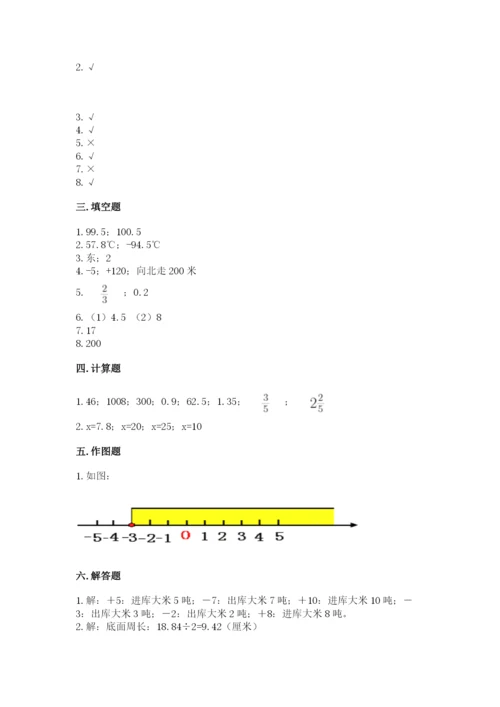 沪教版小学六年级下册数学期末综合素养测试卷精品（b卷）.docx