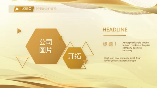 金色高档公司产品介绍宣传通用PPT动态模板