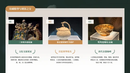 绿色中国风陕西博物馆介绍PPT模板