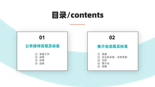 绿色商务实拍风公司接待及办会流程PPT课件