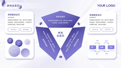 紫色系简约风并列关系页